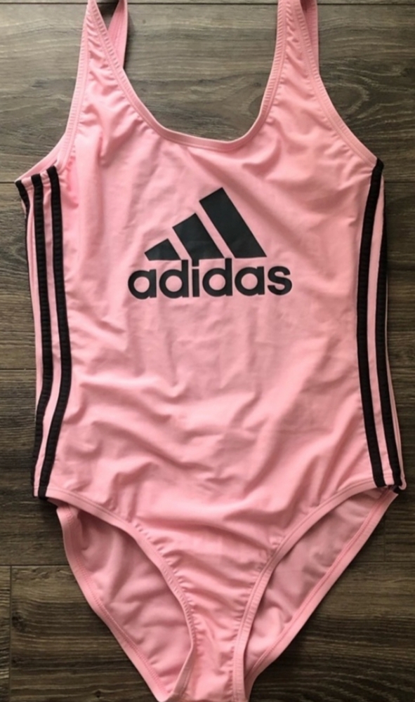 Adidas pink one piece low cut swimsuit/ body suit